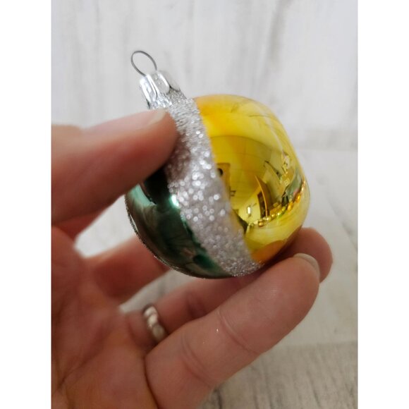 Vintage stripes mini indent ball glitter ornament mercury glass glitter reflecto - Picture 9 of 12